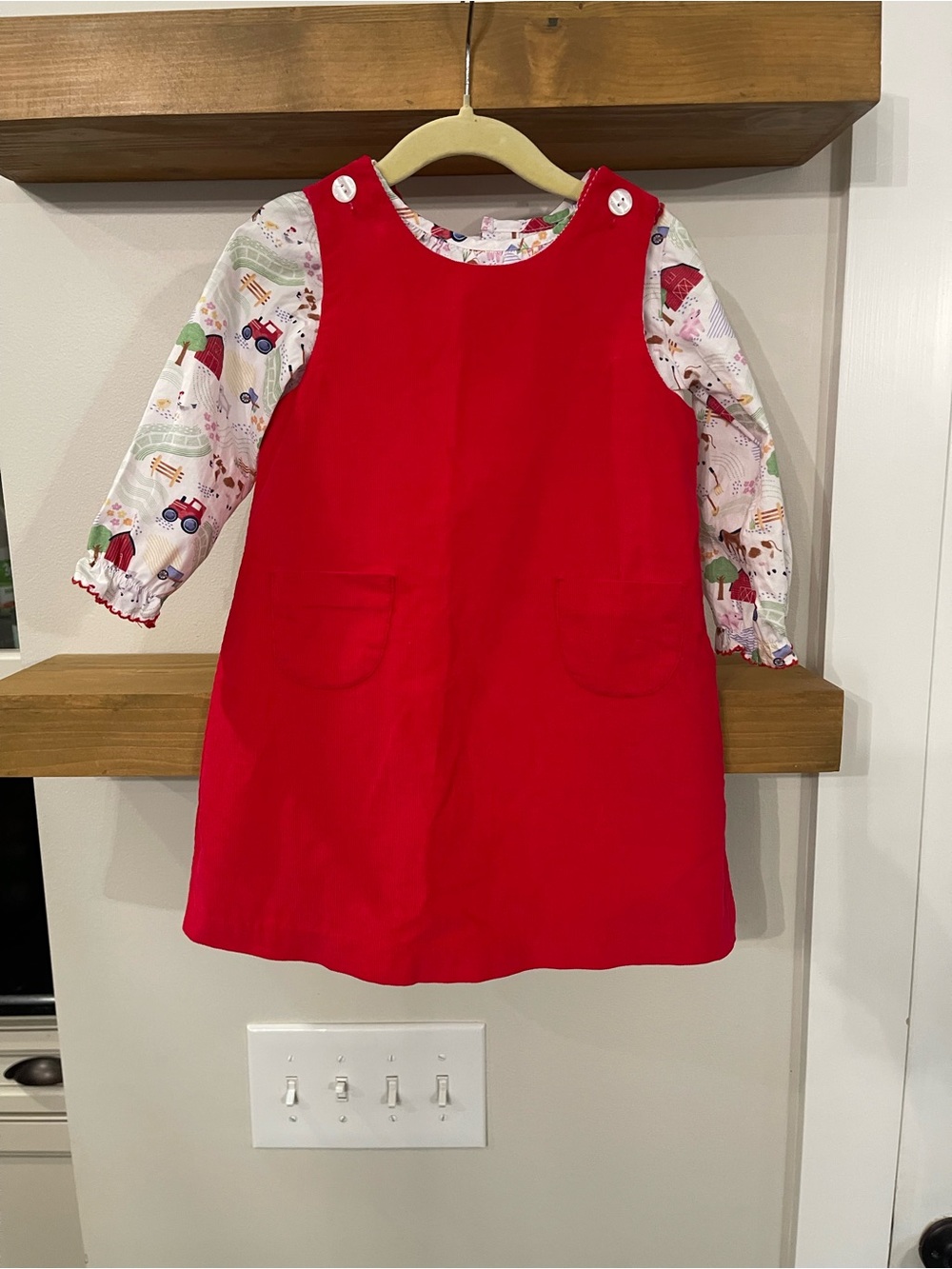 Claire & Charlie farm top + corduroy dress